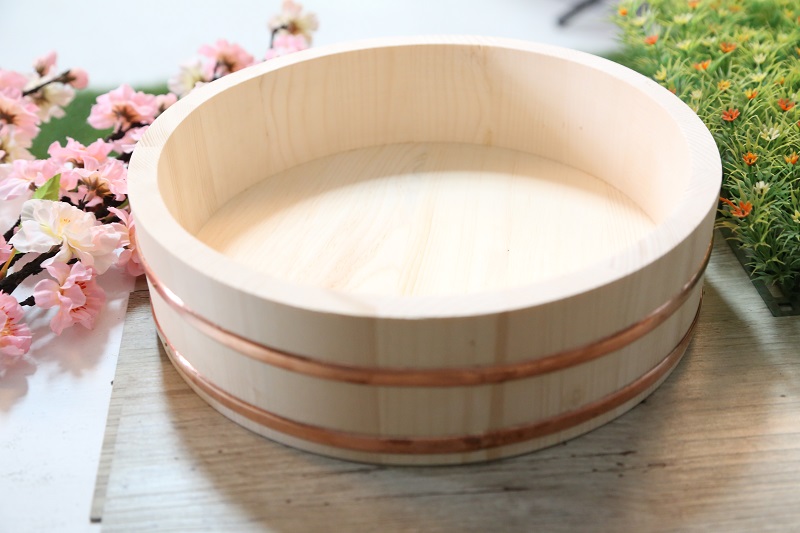 木師傅---冷杉銅箍壽司盆 圓48cm高度12cm 拌飯盆 料理木盆 日式餐具 